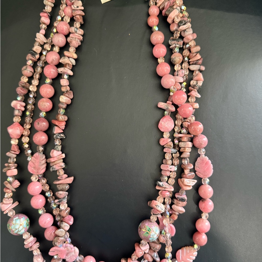 Pink Multi-Strand Beaded Women's Necklace